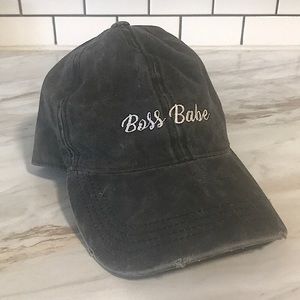 Torrid Gray Distressed “Boss Babe” Baseball Hat